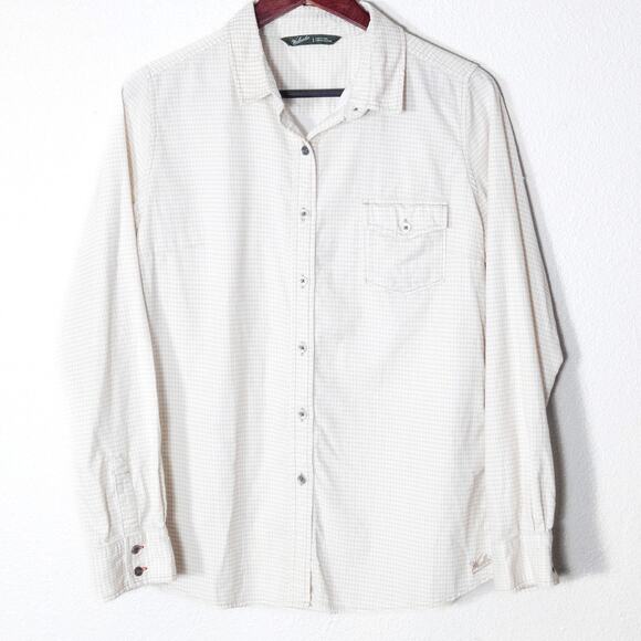 Woolrich Tops - Woolrich Button Down Shirt Cotton Check British Tan Size L Minimalist Casual